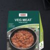 Vezlay Veg Meat ready-to-cook vegetarian food product pack featuring soy-based meat alternative in a green box.