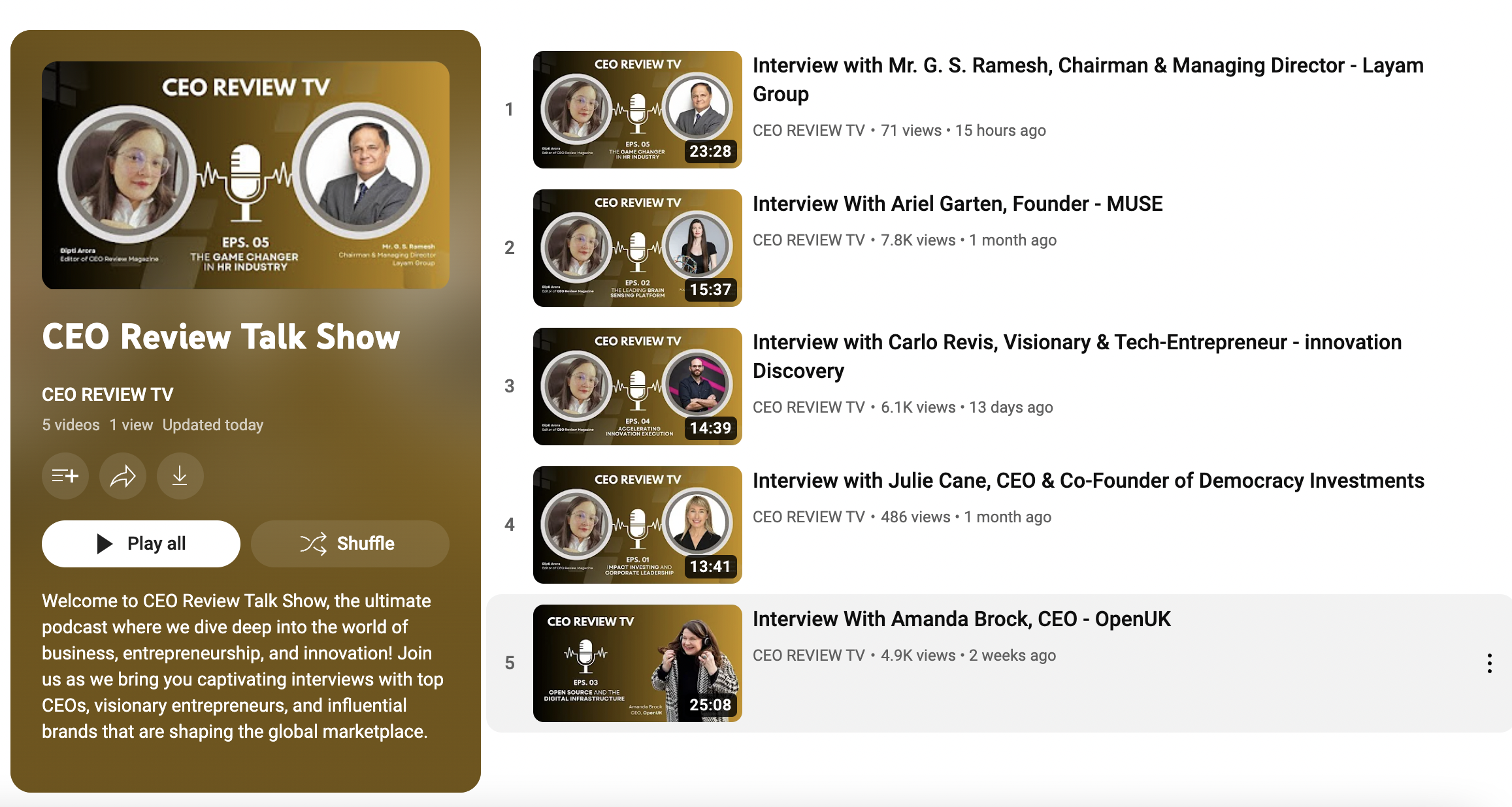CEO Review Talk Show