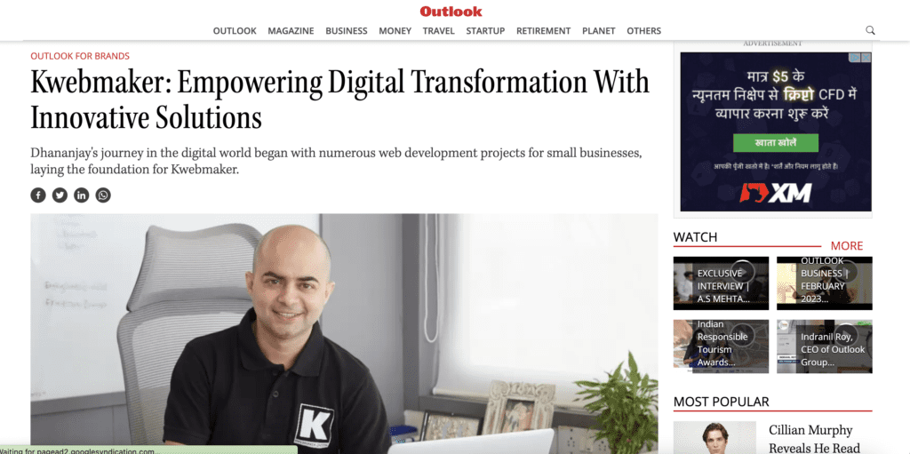 Outlook India article
