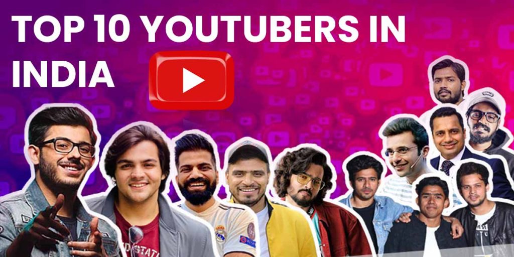 Top 10 YouTubers in India 2024 Top 10 YouTubers in India